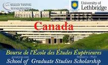 BOURSES D’ÉTUDES DE L’UNIVERSITÉ DE LETHBRIDGE AU CANADA