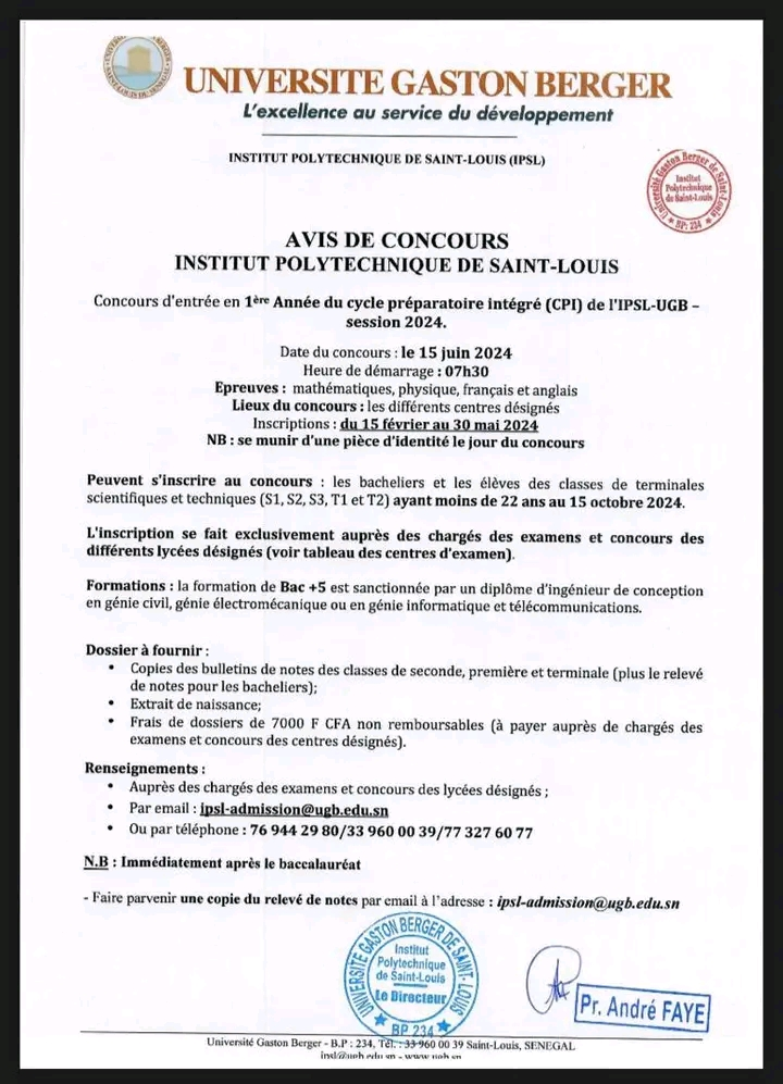Concours IPSL 2024 – Dépôts ouverts