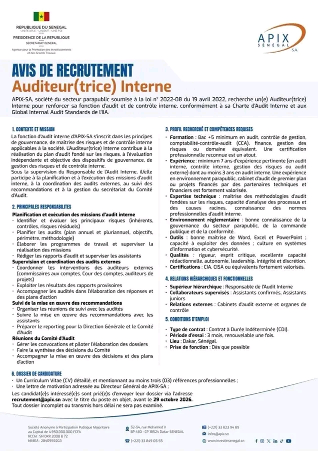 Recrutement chez APIX
